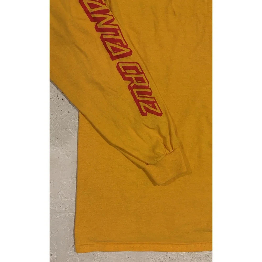 Santa Cruz Skateboards Long Sleeve Shirt Mens Large Yellow Red Skater - Picture 3 of 10